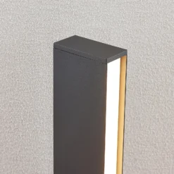 Lucande LED-Wegeleuchte Lirka, dunkelgrau, Metall, 60 cm