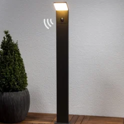 Lucande LED-Wegeleuchte Nevio, Sensor, 100cm, anthrazit
