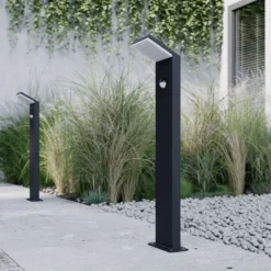 Lucande LED-Wegeleuchte Nevio, Sensor, 60cm, anthrazit