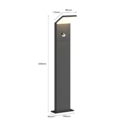 Lucande LED-Wegeleuchte Nevio, Sensor, 60cm, anthrazit