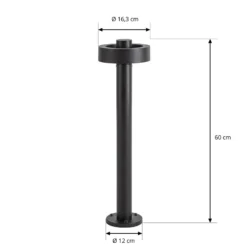Lucande LED-Wegeleuchte Nirella, 60 cm, schwarz, CCT, IP65