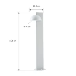 Lucande LED-Wegeleuchte Velira, hellgrau, 77cm, 1-flg., IP44
