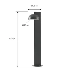 Lucande LED-Wegeleuchte Velira, schwarz, 77 cm, 1-flg., IP44