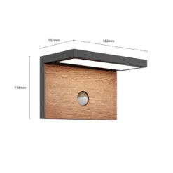 Lucande Lignus LED-Außenwandlampe, Bewegungsmelder