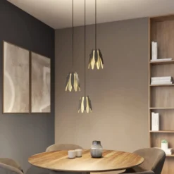 Lucande Lounit Hängelampe, schwarz-gold, 3-flammig