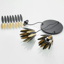 Lucande Lounit Hängelampe, schwarz-gold, 3-flammig