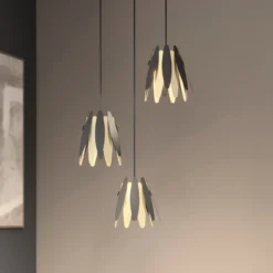 Lucande Lounit Hängelampe, schwarz-gold, 3-flammig