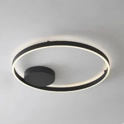 Lucande Smart-LED-Deckenleuchte Moise, schwarz, CCT, Tuya
