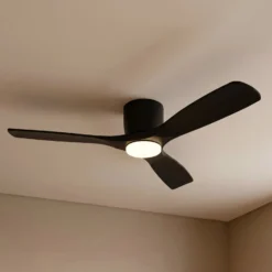 Lucande Smart LED-Deckenventilator Moneno, schwarz, DC, Tuya