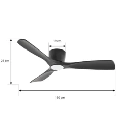 Lucande Smart LED-Deckenventilator Moneno, schwarz, DC, Tuya
