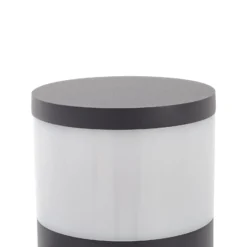 Lucande Sockellampe Corban, grau, Sensor, Steckdosen, IP44