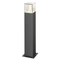 Lucande Sockelleuchte Keke, Höhe 50 cm, anthrazit, Aluminium