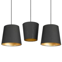 Lucande Thamila Hängeleuchte, schwarz, gold, Eisen