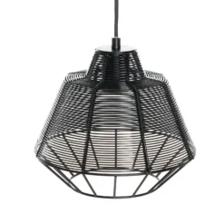 Lucande Tinko Käfig-Pendelleuchte, schwarz, 25 cm