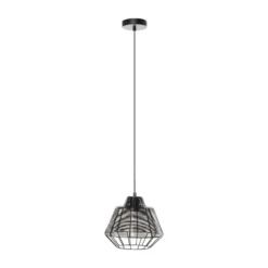Lucande Tinko Käfig-Pendelleuchte, schwarz, 25 cm