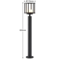 Lucande Wegelampe Berenike, 85 cm, dunkelgrau, Metall, GX53