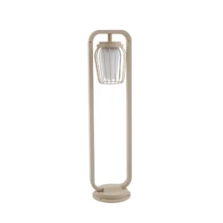Lucande Wegeleuchte Chandan, 90 cm, beige, Metall, IP54