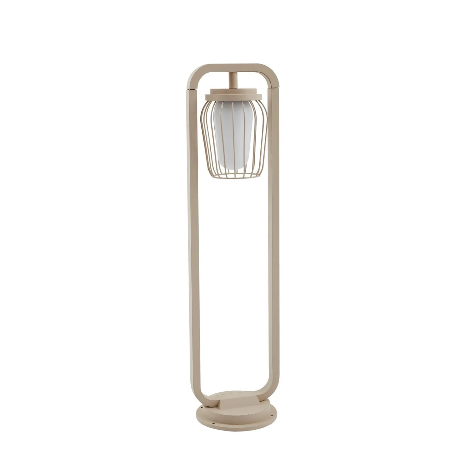 Lucande Wegeleuchte Chandan, 90 cm, beige, Metall, IP54