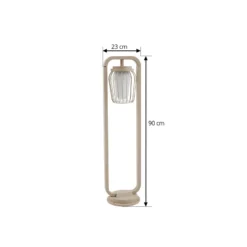 Lucande Wegeleuchte Chandan, 90 cm, beige, Metall, IP54