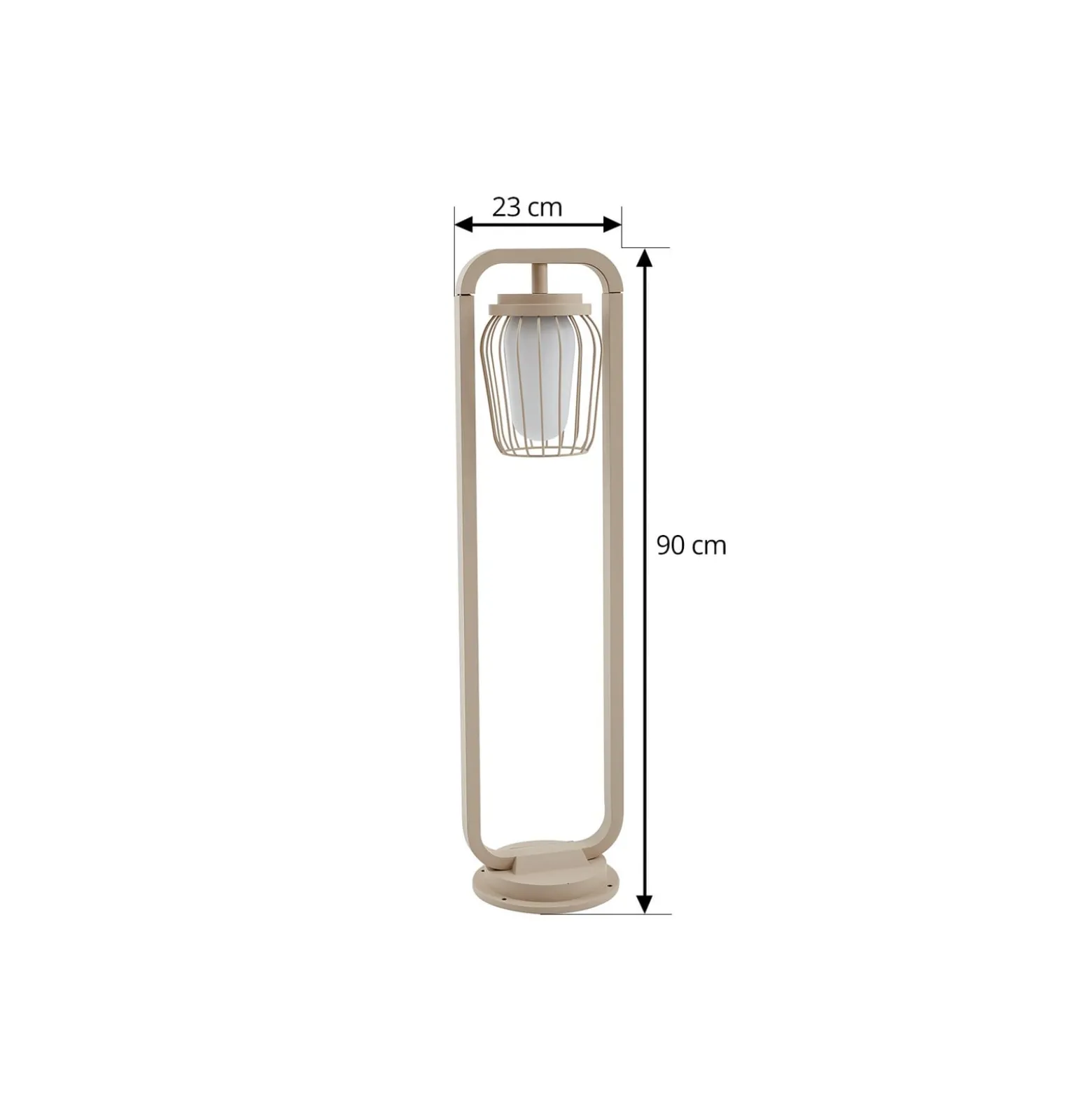 Lucande Wegeleuchte Chandan, 90 cm, beige, Metall, IP54