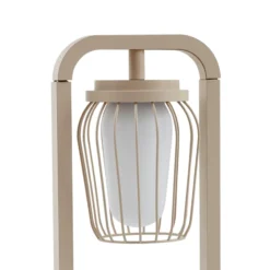 Lucande Wegeleuchte Chandan, 90 cm, beige, Metall, IP54