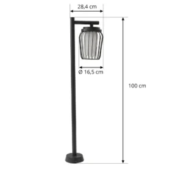 Lucande Wegeleuchte Chandan, 100 cm, schwarz, Aluminium