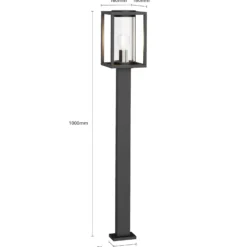 Lucande Wegeleuchte Ferda, 100 cm, anthrazit, IP44