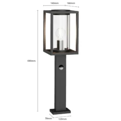 Lucande Wegeleuchte Ferda, 60 cm, Sensor, anthrazit, IP44