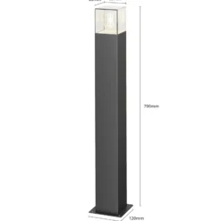 Lucande Wegeleuchte Keke, Höhe 70 cm, anthrazit, Aluminium