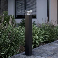 Lucande Wegeleuchte Keke, Höhe 70 cm, anthrazit, Aluminium