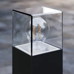 Lucande Wegeleuchte Keke, Höhe 70 cm, anthrazit, Aluminium