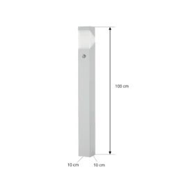 Lucande Wegeleuchte Kiran 100 cm, Sensor, hellgrau, IP44