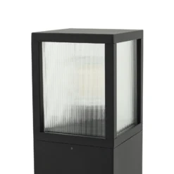 Lucande Wegeleuchte Klemens, 90 cm, schwarz, Metall, IP54