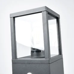 Lucande Wegeleuchte Klemens, 90 cm, Sensor, anthrazit, E27