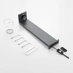 Lucande Wegeleuchte Semka, 65 cm, anthrazit, Glas, Aluminium