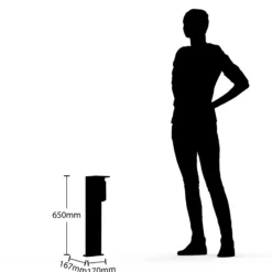 Lucande Wegeleuchte Semka, 65 cm, anthrazit, Glas, Aluminium
