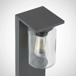 Lucande Wegeleuchte Semka, 65 cm, anthrazit, Glas, Aluminium