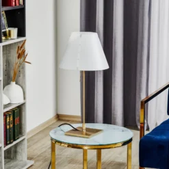 Luceplan Costanzina Tischlampe messing weiß