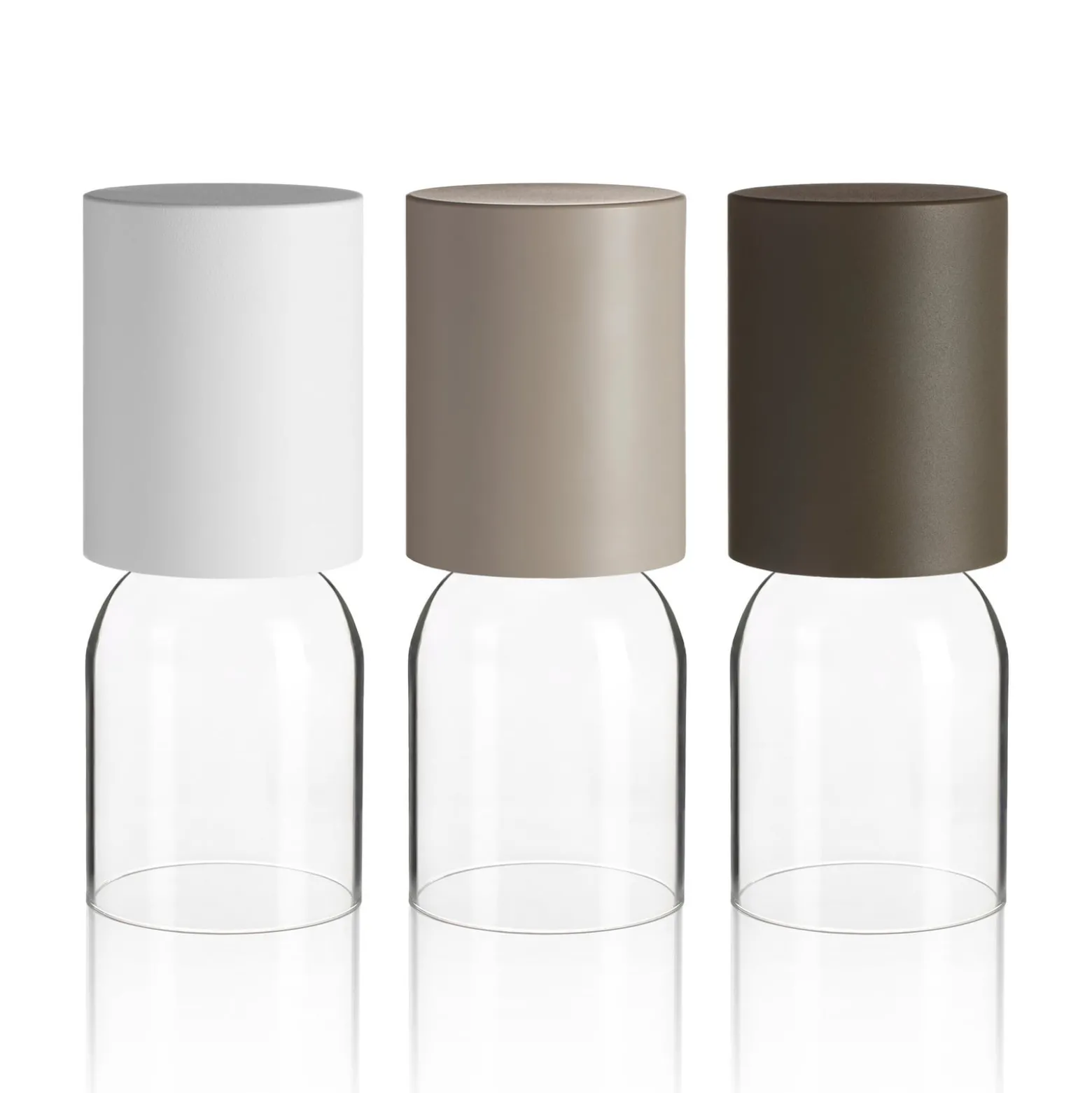Luceplan Nui Mini Tischlampe mit Akku IP54, weiß