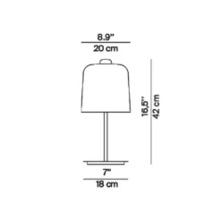 Luceplan Zile Tischlampe ziegelrot, Höhe 42 cm