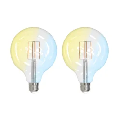 LUUMR Smart LED E27 G125 7W ZigBee Tuya Hue 2er-Set