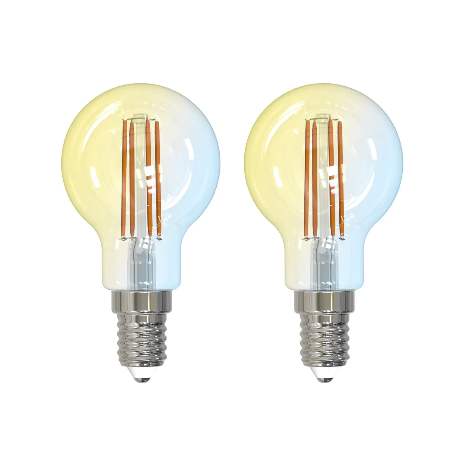 LUUMR Smart LED-Tropfenlampe 2er-Set E14 4,2W CCT klar Tuya