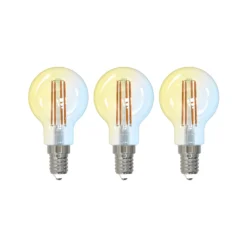 LUUMR Smart LED-Tropfenlampe 3er-Set E14 4,2W CCT klar Tuya