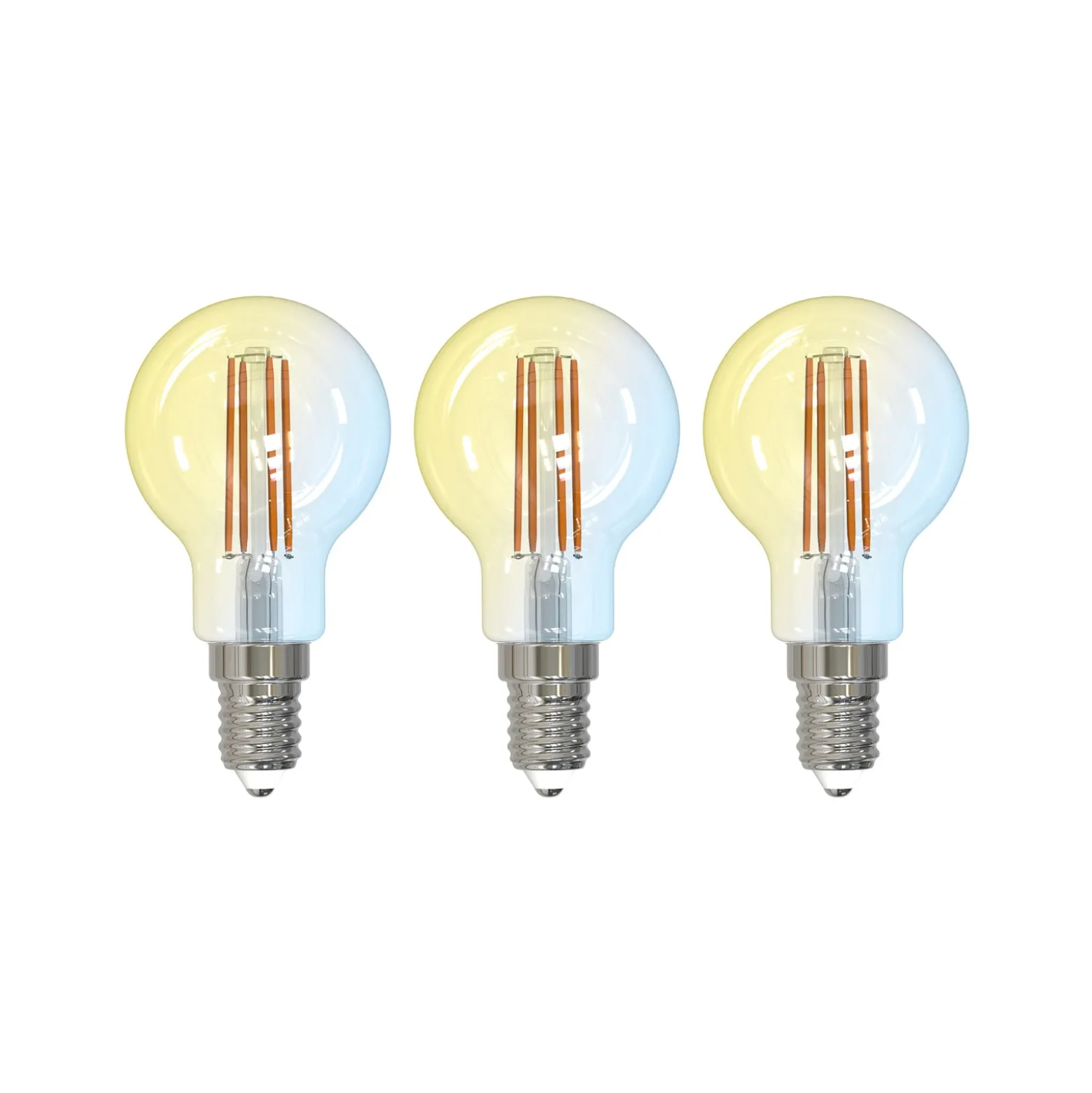 LUUMR Smart LED-Tropfenlampe 3er-Set E14 4,2W CCT klar Tuya