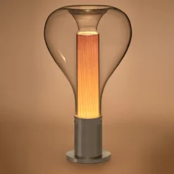 LZF Eris LED-Tischlampe Glas aluminium/buche