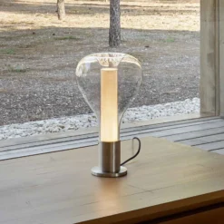 LZF Eris LED-Tischlampe Glas aluminium/elfenbein