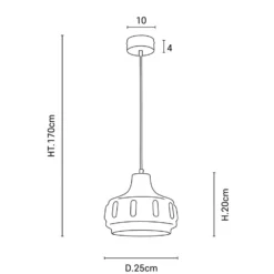 MARKET SET Pendellampe Jimmy, Ø 25 cm, braun, Keramik