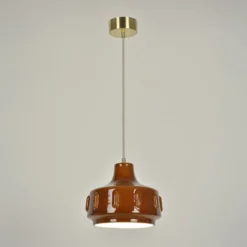MARKET SET Pendellampe Jimmy, Ø 25 cm, braun, Keramik