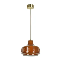 MARKET SET Pendellampe Jimmy, Ø 25 cm, braun, Keramik