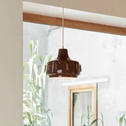 MARKET SET Pendellampe Jimmy, Ø 25 cm, braun, Keramik